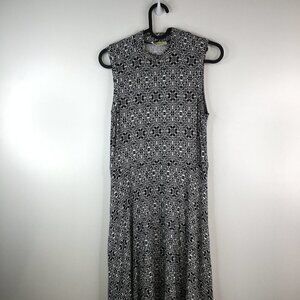 Maeve Anthropologie  Mosaic  Dress Black and White with Pockets Size S